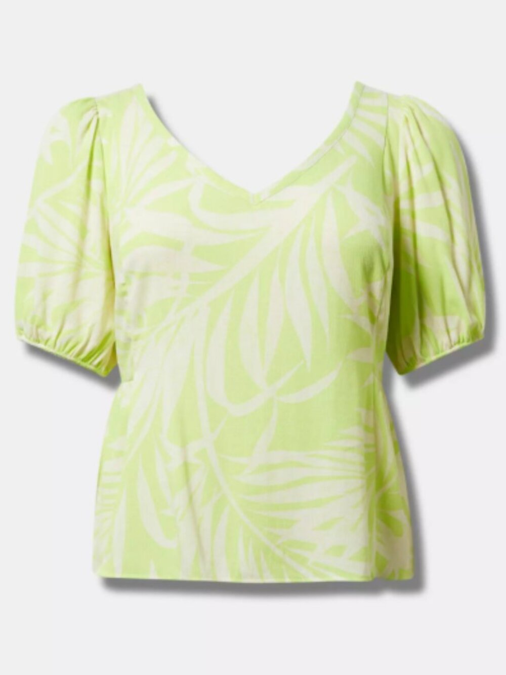 Torrid Lime Green & White gauzy blouse size 2.
